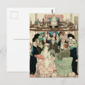 Carte Postale « Économie d'espace » par W Heath Robinson (Devant / Derrière)