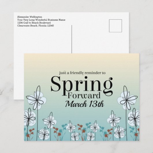 Carte Postale Économies d'avant-printemps (Devant / Derrière)