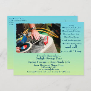 Carte Postale Économies de lumière d'été HVAC