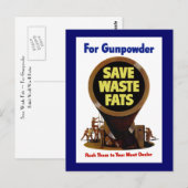 Carte Postale Économiser Les Graisses De Déchets ~ Pour La Poudr (Devant / Derrière)