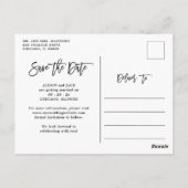 Carte Postale Économisez la date de mariage floral bleu rustique (Dos)