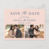 Carte Postale Économisez la date de mariage moderne élégant rose (Devant)