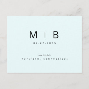 Carte Postale Économisez la date de mariage tropical bleu glace