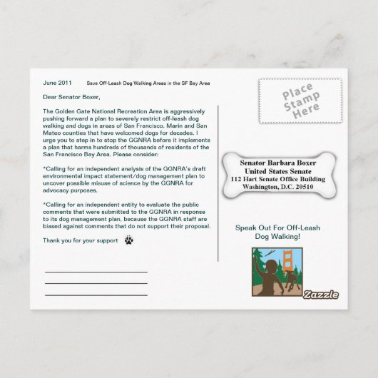 Carte Postale Économisez La Marche Du Chien En Dehors-Leash Séna (Dos)