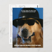 Carte Postale Économisez la marche du chien hors de la laisse me (Devant / Derrière)