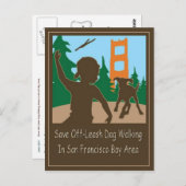 Carte Postale Économisez Les Zones De Marche Des Chiens En Dehor (Devant / Derrière)