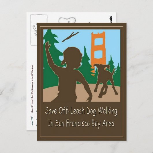 Carte Postale Économisez Les Zones De Marche Des Chiens En Dehor (Devant / Derrière)