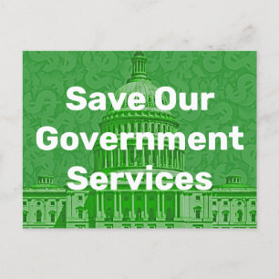 Carte Postale Économisez nos services gouvernementaux