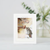 Carte Postale Écorce et Chouette à oreilles longues (Debout devant)