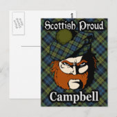 Carte postale écossaise Campbell Tartan (Devant / Derrière)