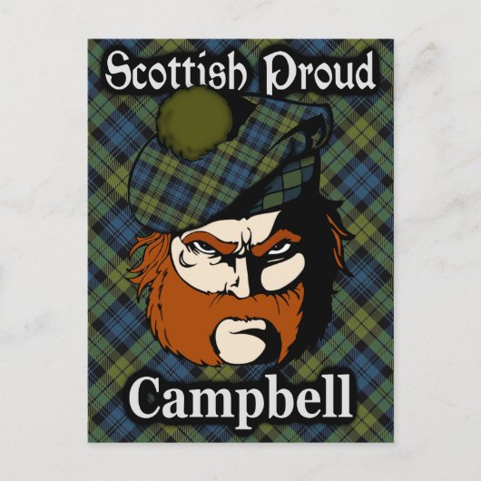 Carte postale écossaise Campbell Tartan (Devant)