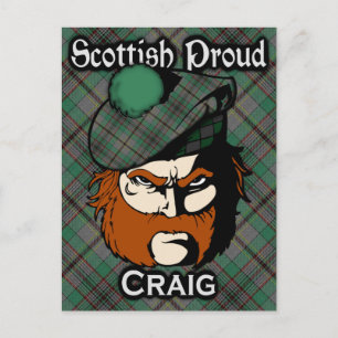 Carte postale écossaise Clan Craig Tartan