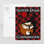 Carte postale écossaise Clan Cunningham Tartan (Devant / Derrière)
