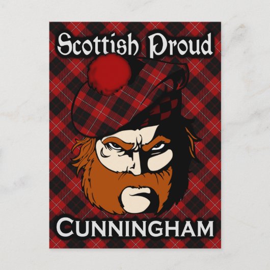 Carte postale écossaise Clan Cunningham Tartan (Devant)