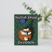 Carte postale écossaise Clan Davidson Tartan (Debout devant)