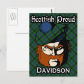 Carte postale écossaise Clan Davidson Tartan (Devant / Derrière)