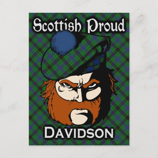 Carte postale écossaise Clan Davidson Tartan (Devant)