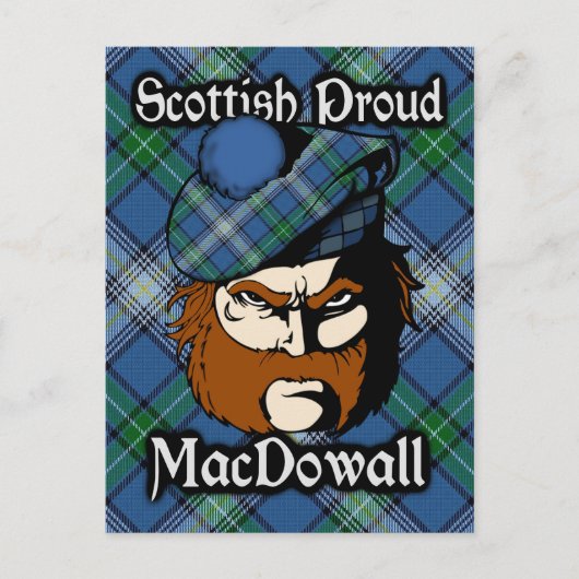 Carte postale écossaise Clan MacDowall Tartan (Devant)