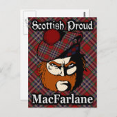 Carte postale écossaise Clan MacFarlane Tartan (Devant / Derrière)