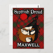 Carte postale écossaise Clan Maxwell Tartan (Devant / Derrière)