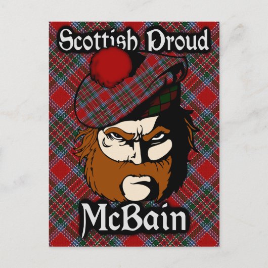 Carte postale écossaise Clan McBain MacBain Tartan (Devant)