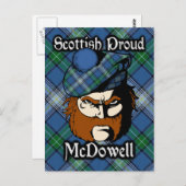 Carte postale écossaise Clan McDowell Tartan (Devant / Derrière)