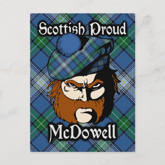 Carte postale écossaise Clan McDowell Tartan (Devant)