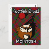 Carte postale écossaise Clan McIntosh Tartan (Devant / Derrière)