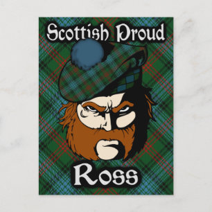 Carte postale écossaise Clan Ross Tartan
