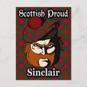 Carte postale écossaise Clan Sinclair Tartan