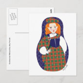 Carte postale écossaise Matryoshka (Devant / Derrière)
