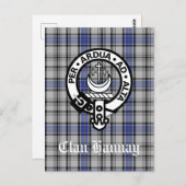 Carte Postale Écosse Clan Hannay Crest Badge et Tartan Custom (Devant / Derrière)
