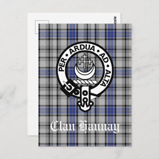 Carte Postale Écosse Clan Hannay Crest Badge et Tartan Custom (Devant / Derrière)