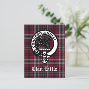 Carte Postale Écosse Clan Little Crest Badge et Tartan Custom
