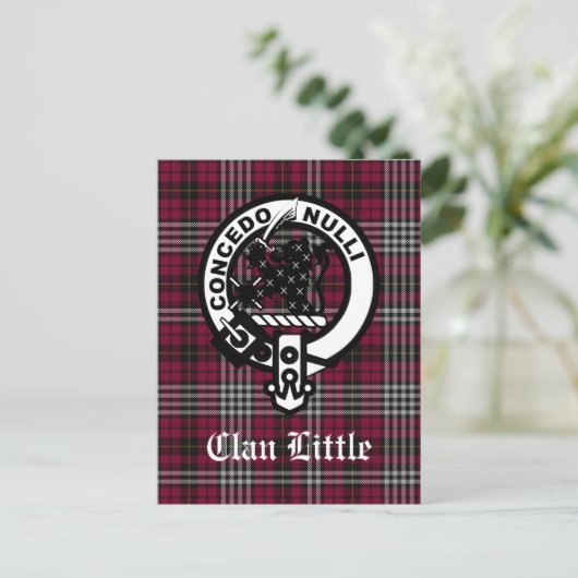 Carte Postale Écosse Clan Little Crest Badge et Tartan Custom (Debout devant)