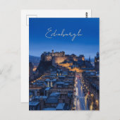 Carte Postale Ecosse Édimbourg Castle Night (Devant / Derrière)