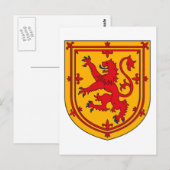 Carte Postale Écosse Lion Rampant Bouclier (Devant / Derrière)