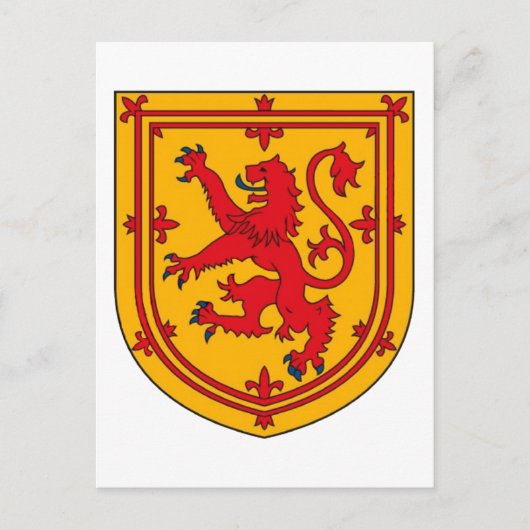 Carte Postale Écosse Lion Rampant Bouclier (Devant)