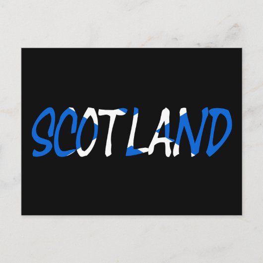 Carte Postale Ecosse superposée sur le drapeau écossais (Devant)