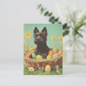 Carte Postale Ecosse Terrier Vintage Pâques (Debout devant)