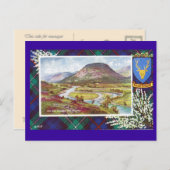 Carte Postale Ecosse vintage, tartan Mackenzie, Ballater (Devant / Derrière)