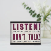 Carte Postale Écoute ! Ne parle pas (Debout devant)