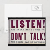 Carte Postale Écoute ! Ne parle pas (Devant / Derrière)