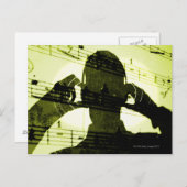 Carte Postale Écouter la musique (Devant / Derrière)