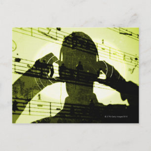 Carte Postale Écouter la musique