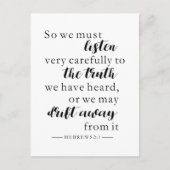 Carte Postale écouter la vérité hébreux chrétiens (Devant)