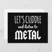 Carte Postale Écouter le câlin Écouter le devis de musique métal (Devant / Derrière)