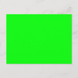 Carte Postale écran vert néon, couleur unie lumineuse cool