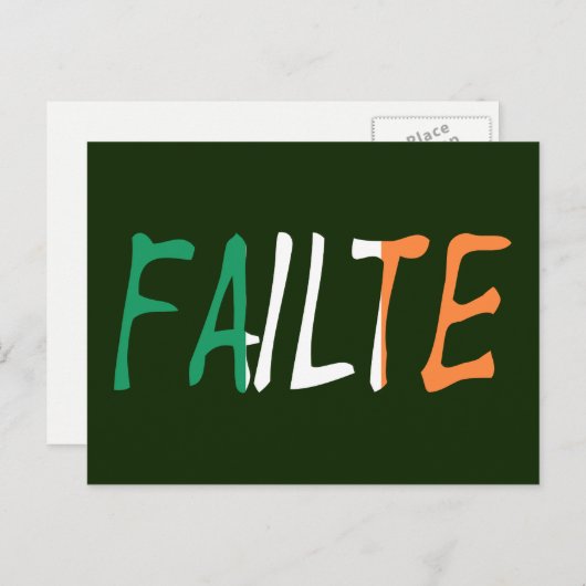 Carte Postale Écrasement superposé sur le drapeau irlandais pccn (Devant / Derrière)