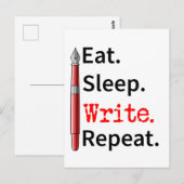 Carte Postale Écrire une répétition d'écriture de veille (Devant / Derrière)